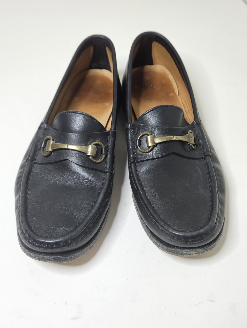 Velasca Verserat Horsebit Loafers Leather Shoes Black Men's 8.5 Made In Italy - Picture 3 of 9